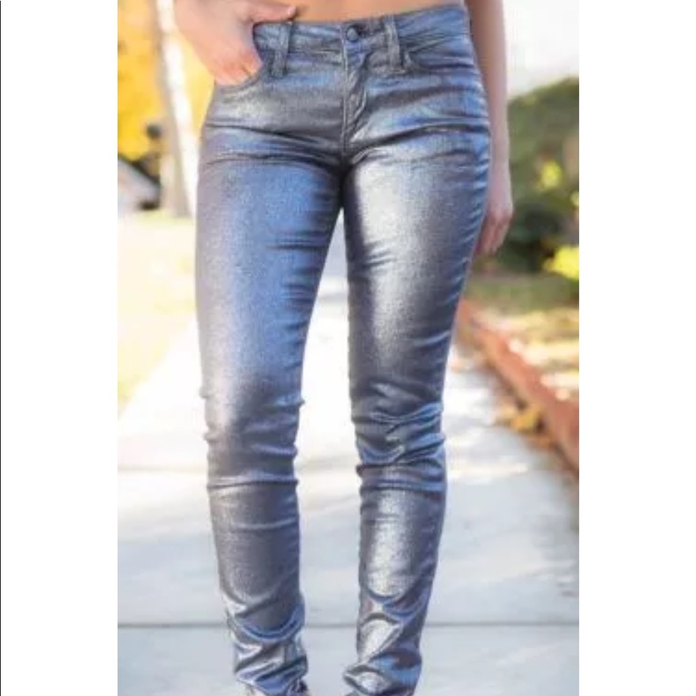 NWT JOE’S JEANS 25 skinny metallic silvery